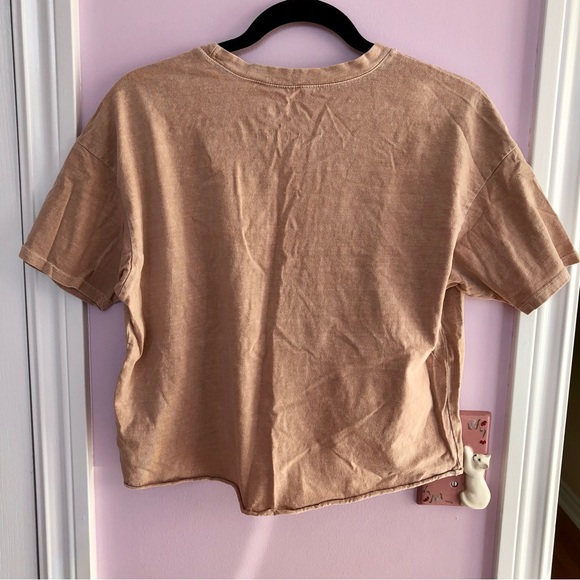 Rolling Stones Cropped Light Brown Short Sleeve T-Shirt - Picture 3 of 5